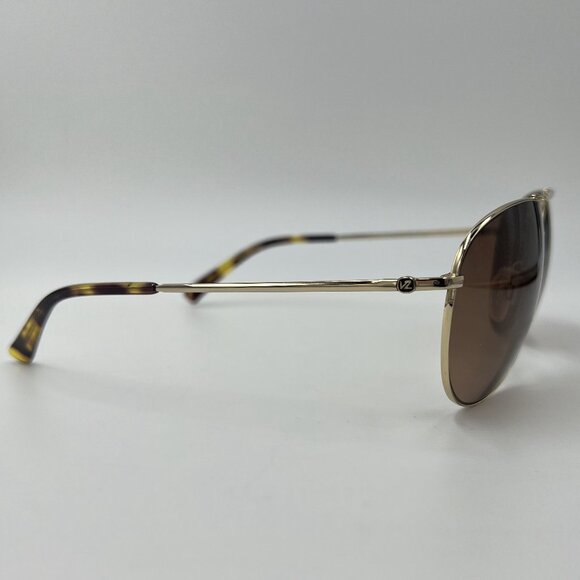 VON ZIPPER Wingding Gold w/Brown Pilot Shaped Gradient Lens Sunglasses - Picture 3 of 6